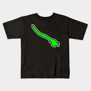 Galiano Island Silhouette - Lime Green Colour - Simple - Galiano Island Kids T-Shirt